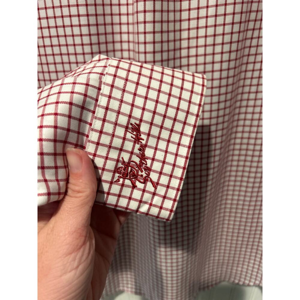 Peter millar OU nanolux 100% cotton plaid button down size large NWT.